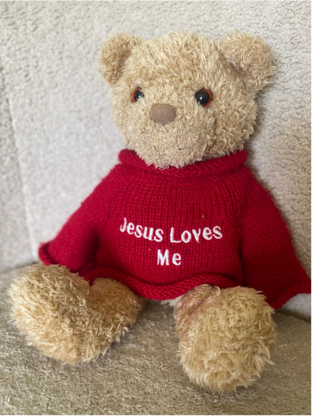 Vintage Gund Jesus Loves Me Teddy Bear Christian Plush Stuffed Animal Collectibl